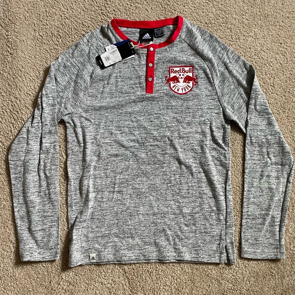 NWT Adidas MLS Red Bull New York Long Sleeve, Size Small